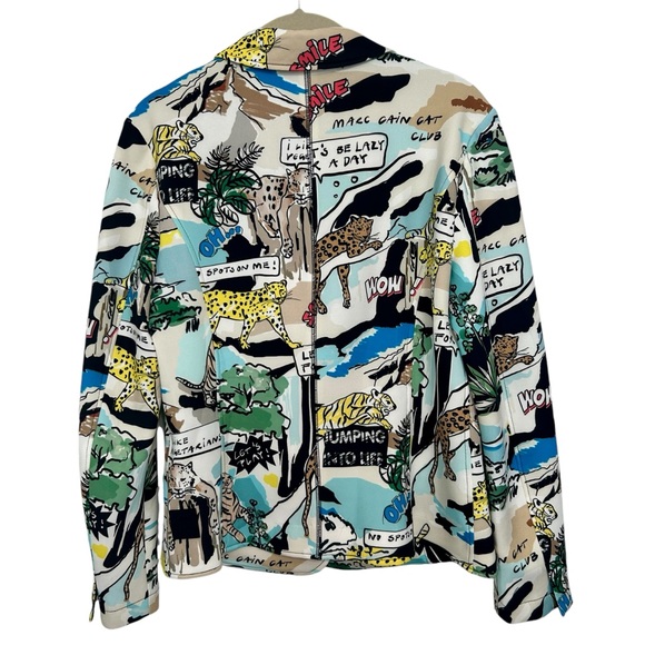 Marc Cain Cartoon Print Blazer Sz 8 Deep Sea - Picture 6 of 16
